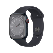 Apple/苹果 Watch Series 8 智能手表GPS+蜂窝款45毫米午夜色铝金属表壳午夜色运动型表带 S8 MNK53CH/A