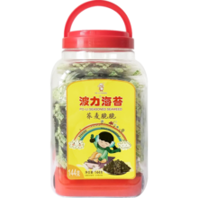 波力海苔芝麻夹心脆片儿童零食海苔即食紫菜海味小吃荞麦脆脆144g罐装