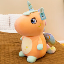 吉娅乔（Ghiaccio）星空独角兽抱枕 毛绒创意玩具可爱 睡觉抱枕枕头 生日礼物玩具 橘色 40CM