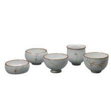 觀復（GUANFU）观复仿汝釉银钉锔瓷茶杯景德镇开片可养工夫茶多款样式主人单杯 暗香杯