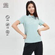 KOLON SPORT 可隆短袖女款户外速干上衣防晒抗菌POLO衫 浅绿AQ 180/2XL