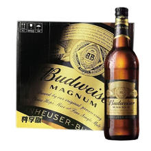 Budweiser 百威 啤酒黑金600ml*12瓶美式拉格官方整箱家庭聚会