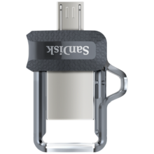 闪迪(SanDisk) 256GB MicroUSB接口 U盘 DD3酷捷黑色 安卓手机平板电脑双接口 迷你便携安全加密u盘