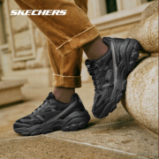 斯凯奇（Skechers）春季户外复古厚底老爹鞋男运动跑步鞋休闲鞋 237121-BBK 全黑色 42.5