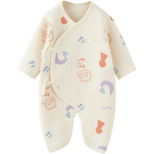 童泰秋冬季婴儿衣服新生儿0-6个月保暖宝宝连体衣哈衣 黄色 59cm