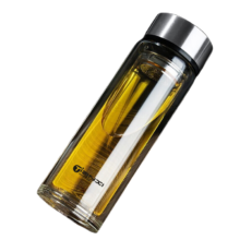 京东百亿补贴：天喜 TIANXI 玻璃杯  茶水分离 本色  双层加厚 350ml