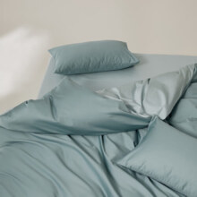 AIDLI100支纯棉四件套新疆棉纯棉被套床单枕套 高支高密床上用品 加西亚蓝 200*230cm床单四件套