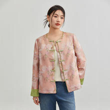纤莉秀 国风外套 新中式 粉色 3XL