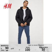 H&M 男装休闲裤时尚休闲弹力棉布紧身直筒工装裤长裤0710876 钢蓝色 165/72A