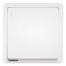 PLUS会员：西门子（SIEMENS）开关面板 一开单控带荧光面板 86型暗装墙壁面板 致典雅白色