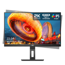 AOC 冠捷 电脑显示器 27英寸 2K高清 75Hz IPS Type-C 显示屏Q27P2C