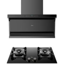美的（Midea）抽油烟机家用烟灶套装顶侧双吸油烟机灶具套装25大吸力变频挥手排油烟机燃气灶套装7字型油烟机DC7 【烟灶套装】搭配六角锅支架Q70-天然气