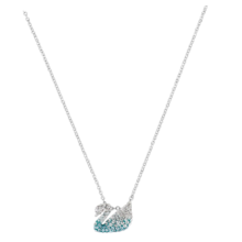 施华洛世奇（SWAROVSKI）生日礼物施华洛世奇蓝色天鹅（小） ICONIC SWAN 项链 浪漫 镀白金色 5512094
