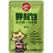 顽皮（Wanpy）猫零食 全价成猫鲜封包70g*12 猫湿粮拌饭软包猫罐头 金枪鱼+海燕鱼70g*12袋