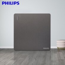 飞利浦PHILIPS开关插座面板86型昕绎一位双控大跷板开关深灰色