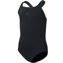 速比涛（Speedo）儿童泳衣 Eco环保系列经典纯色抗氯 女童连体泳衣 黑色 12岁(身高135-140cm,重25-30kg)