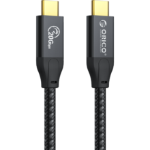 奥睿科（ORICO） Type-c全功能数据传输线usb3.2Gen2公对公PD100W快充4k视频 20Gbps【双直头】 1米【日常充电/传输/投屏】