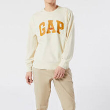 Gap 盖璞 美式复古LOGO法式圈织软卫衣877448 三色可选