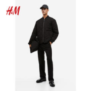 H&M HM男装夹克春季舒适罗纹立领帅气棒球服拉链外套1184242