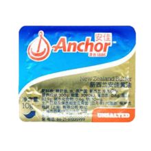 安佳(Anchor)新西兰进口 动物黄油淡味无添加盐10g*20 早餐小粒包装