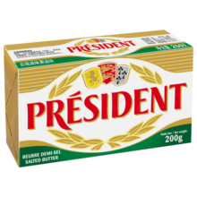 总统（President）法国进口发酵型动脂黄油 咸味 200g  烘焙原料  早餐 面包