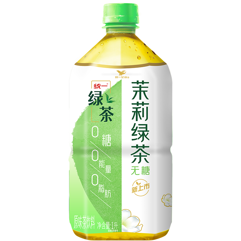 有券的上、plus会员:统一 无糖茉莉绿茶  1L*8瓶 *3件