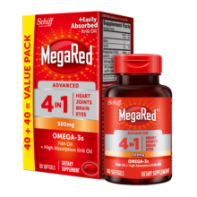 Schiff旭福 MegaRed脉拓 四合一南极深海磷虾油 美国进口omega3 鱼油升级版软胶囊 成人中老年 500mg80粒