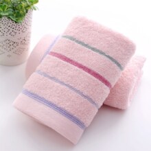 全力纯棉加厚洗脸毛巾 粉色 约34*74cm