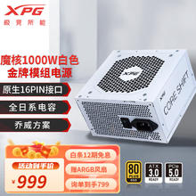 威刚/XPG魔核2 1000W ATX3.0 全日系电容金牌全模组 黑/白券后699元