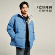 A21 outlets男装宽松立领棉服外套2022秋冬季加厚保暖棉衣男面包服