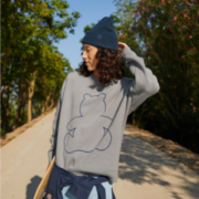 Gap 盖璞 情侣款套头小熊图案宽松针织衫 883669