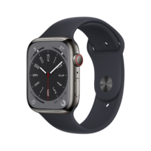 Apple/苹果 Watch Series 8 智能手表GPS+蜂窝款41毫米石墨色不锈钢表壳午夜色运动型表带 S8 MNJK3CH/A3749元 (月销1000+)