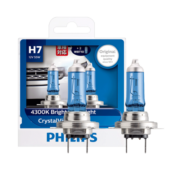 飞利浦（PHILIPS）水晶之光新银战士H7升级型汽车灯泡卤素灯2支装 色温4300K