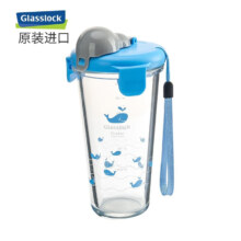 Glasslock 韩国进口玻璃杯清新印花可爱创意水杯 450ml