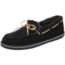 斯凯奇（Skechers）女鞋夏季新款加绒保暖单鞋圆头平底懒人休闲帆船鞋32782 黑色/BLK 37