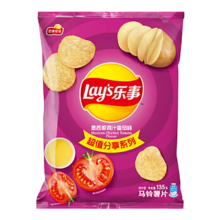 PLUS会员、需运费：乐事（Lay's） 薯片休闲零食膨化食品 135克经典番茄味零食 多种口味可选