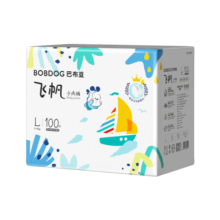 巴布豆（BOBDOG）飞帆蚕丝婴儿拉拉裤L码100片（9-11KG）尿不湿干爽成长裤