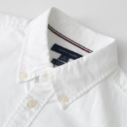 TOMMY HILFIGER 汤米纯色翻领长袖上衣男士商务休闲衬衫