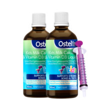 Ostelin 奥斯特林 液体牛乳钙 小恐龙维生素VD3加钙滴剂 90ml*2瓶 7个月以上儿童适用 澳洲进口