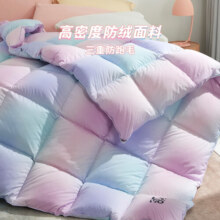 LOVO罗莱生活旗下品牌  95%白鹅绒羽绒被子抗菌冬被 650g-1100g填充 酷炫彩虹抗菌鹅绒冬被 220*240cm