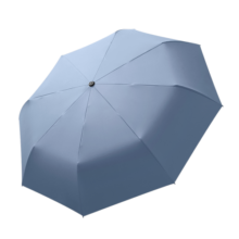 美度（MAYDU）全自动太阳伞女三折遮阳伞黑胶防晒防紫外线晴雨伞两用折叠伞 月光白