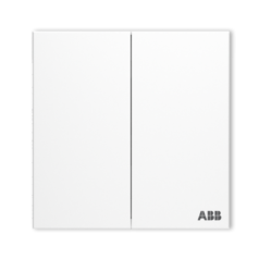 ABB 开关插座面板 盈致系列白色 无边框纯平大面板开关面板 86型墙壁 双开单控