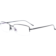 CHASM 近视眼镜框男纯钛半框商务超轻钛合金镜架配防蓝光变色散光眼镜 黑框（钛合金款） 配1.60非球面镜片(度数备注)