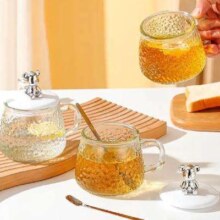微信小程序：NSYCA  小熊玻璃杯  1个带盖勺 300ml