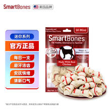 SmartBones 狗零食磨牙棒狗狗咬胶零食幼犬训练奖励耐咬骨头小型犬通用 鸡肉味 16支-迷你系列