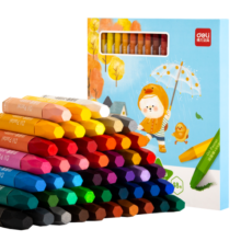 得力（deli）48色儿童蜡笔 丝滑油画棒幼儿易抓握涂色画画笔玩具油化棒绘画工具 33982-48开学礼物