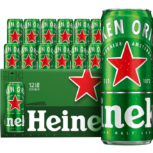 喜力（Heineken）啤酒 经典罐装 整箱装麦芽啤酒 全麦酿造 原麦汁浓度≥11.4°P 500mL 12罐82元 (券后省10)