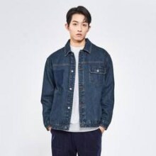 GIORDANO 佐丹奴 秋牛仔男装夹克外套拼色外套宽松翻领