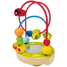 Hape绕珠玩具 木质铁线串串珠早教1-3周岁男女小孩宝宝亲子互动玩具 E8031宝宝花园动物