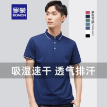 罗蒙（ROMON）长袖t恤男2024春秋新款翻领中青年商务休闲纯色百搭上衣 白色 180